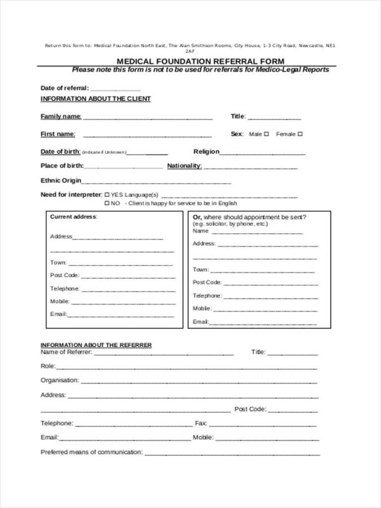 Free 8 Sample Medical Referral Forms In Pdf Ms Word Regarding