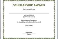 10+ Scholarship Award Certificate Examples - Pdf, Psd, Ai for Scholarship Certificate Template
