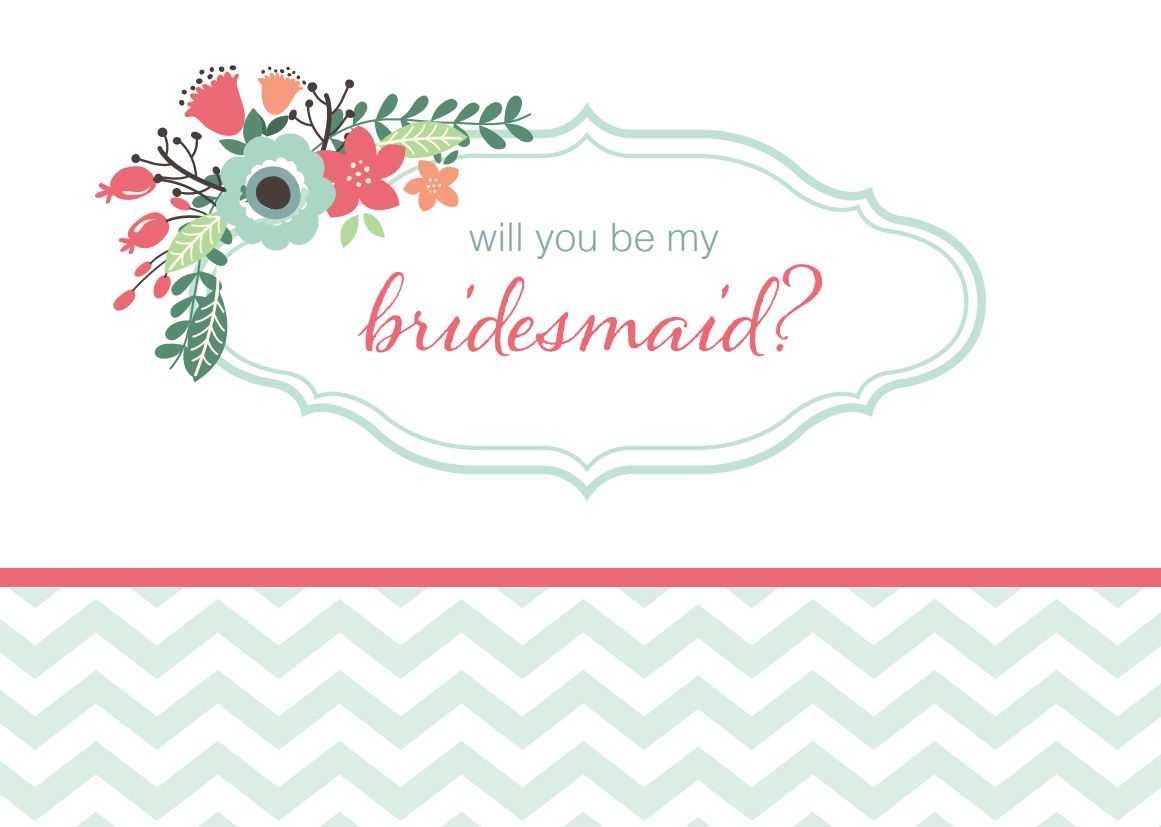 10 Will You Be My Bridesmaid? Cards (Free & Printable) With Will You Be My Bridesmaid Card Template