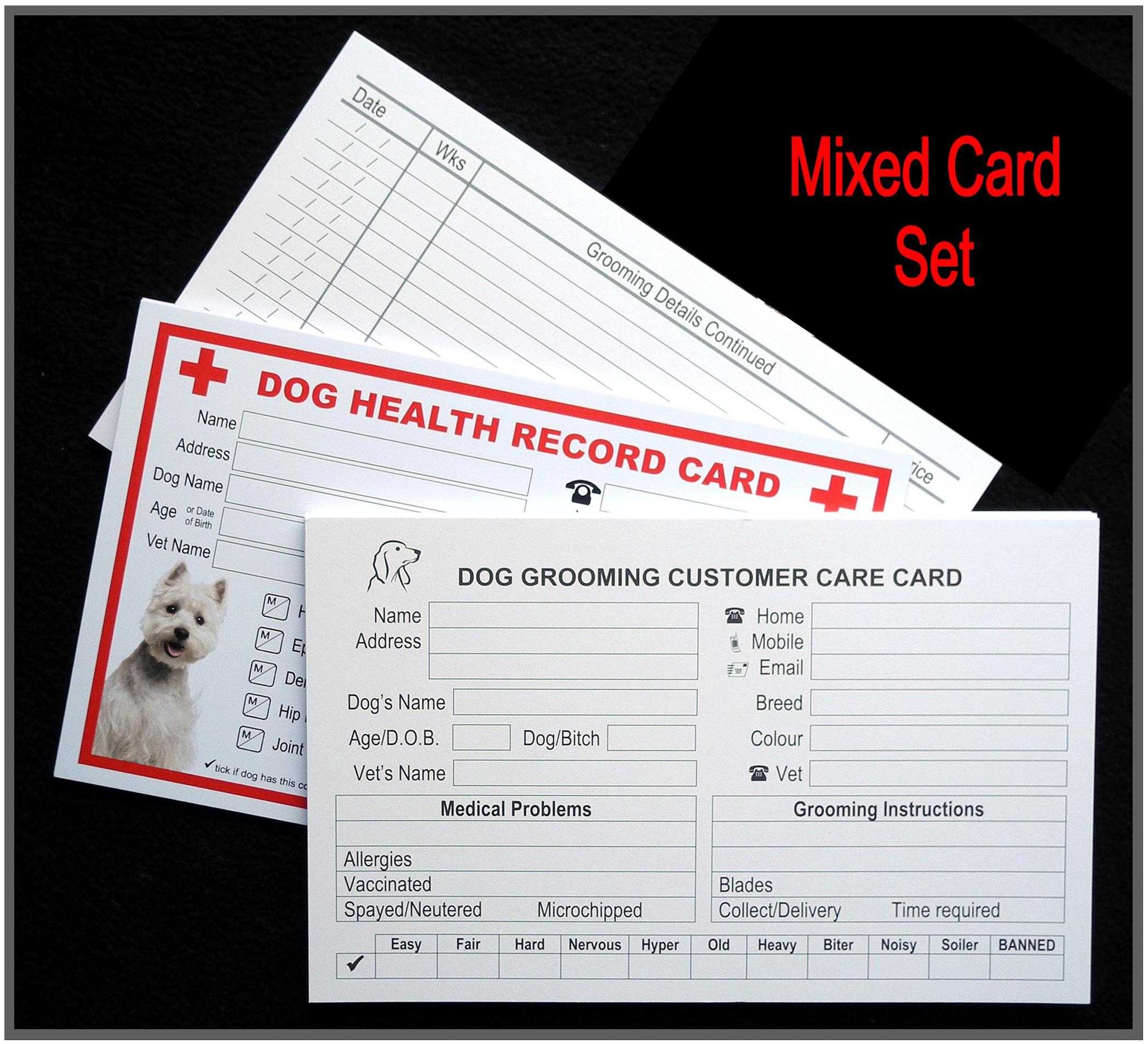 100 Customer Care Cards – Groomergraphix With Regard To Dog Grooming Record Card Template