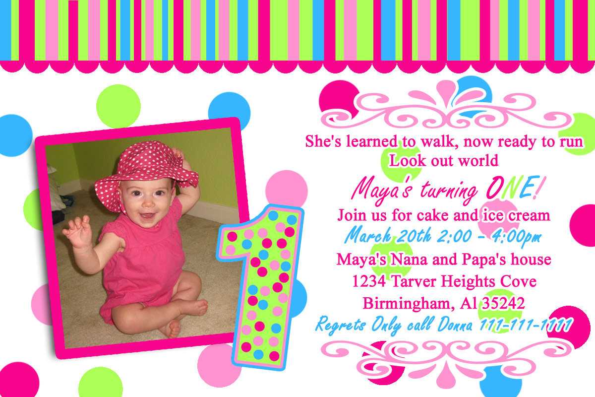 100+ [ First Birthday Party Invitations Wording Inside First Birthday Invitation Card Template
