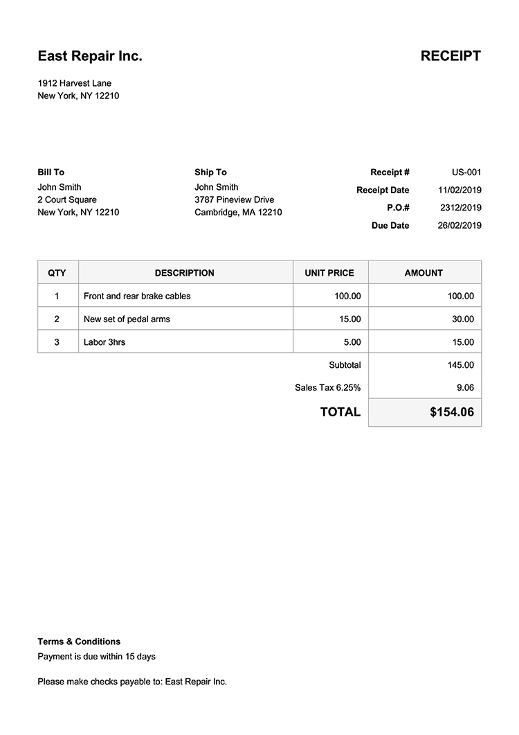 100 Free Receipt Templates | Print & Email Receipts As Pdf With Credit Card Receipt Template