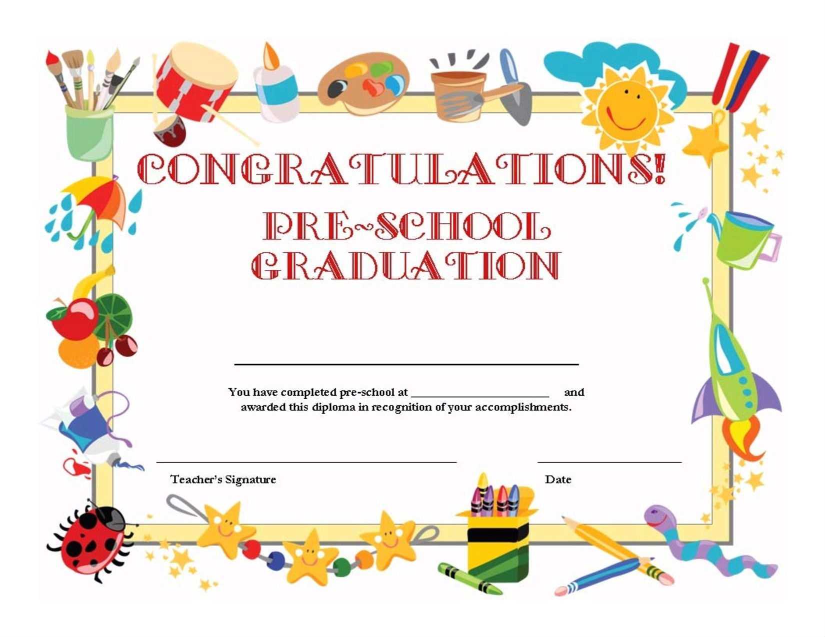 11+ Preschool Certificate Templates – Pdf | Free & Premium For Best Teacher Certificate Templates Free