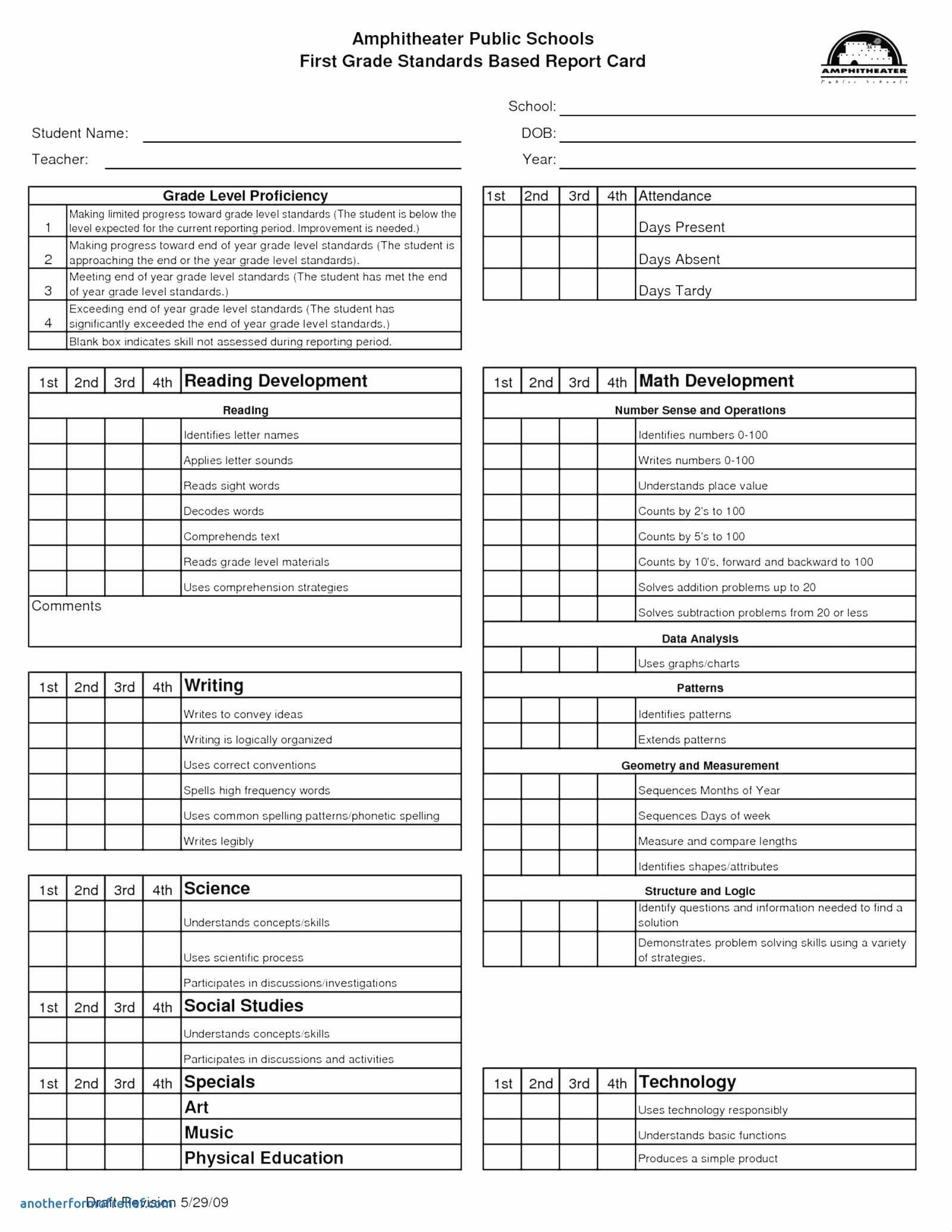 12 Report Card Template | Radaircars Throughout Blank Report Card Template