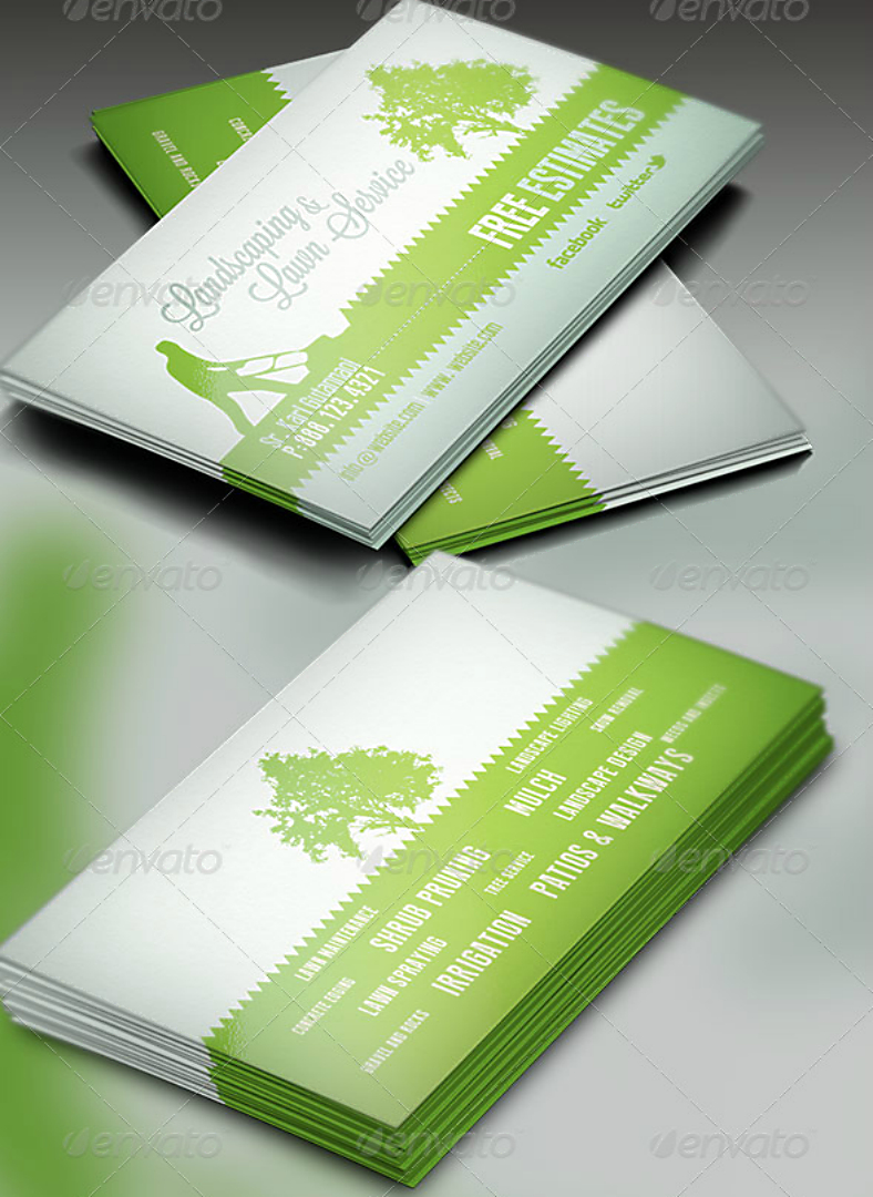 15+ Landscaping Business Card Templates – Word, Psd | Free Inside Lawn Care Business Cards Templates Free