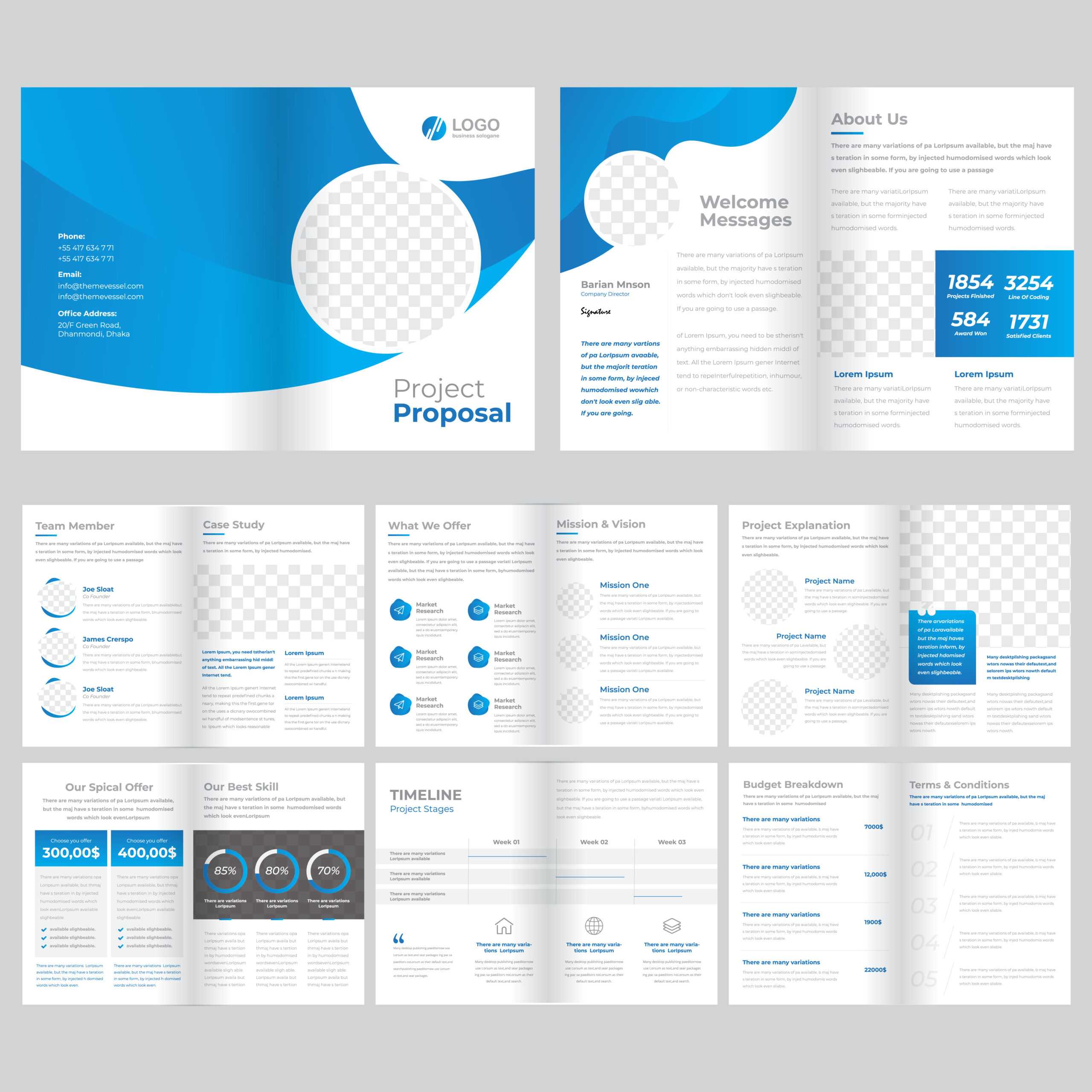 16 Page Business Brochure Template – Download Free Vectors Intended For 12 Page Brochure Template