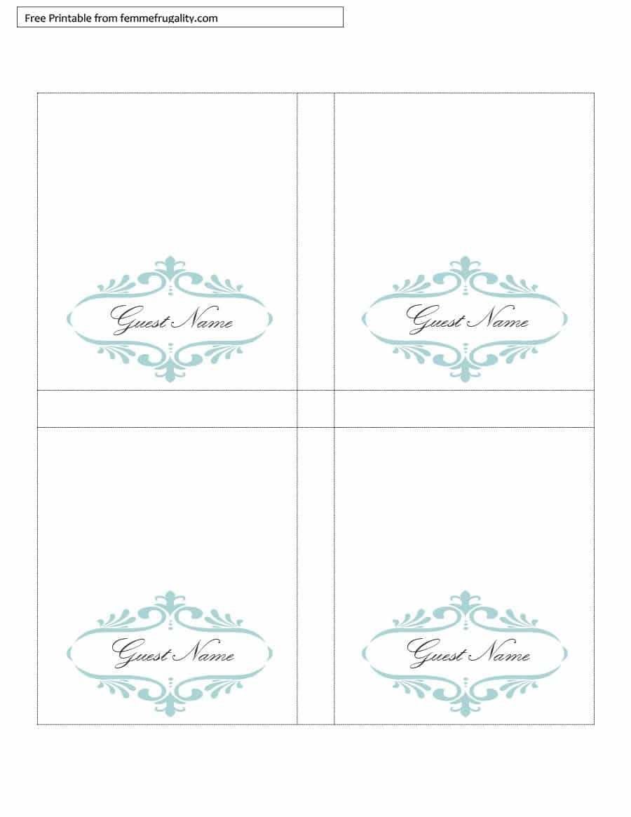 16 Printable Table Tent Templates And Cards ᐅ Template Lab Intended For Fold Over Place Card Template