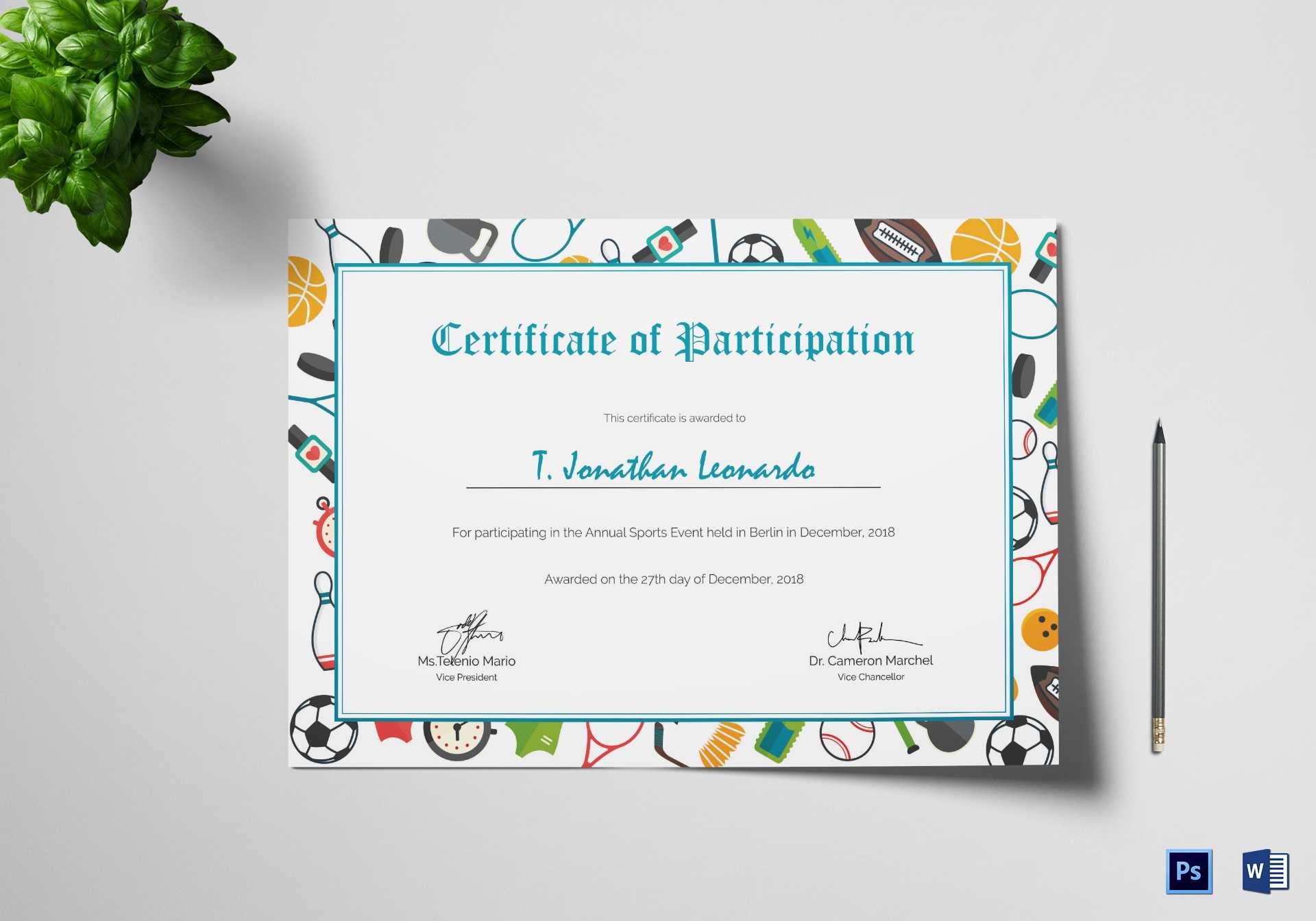 18+ Sports Certificate Design Templates, Examples & Formats Pertaining To Player Of The Day Certificate Template