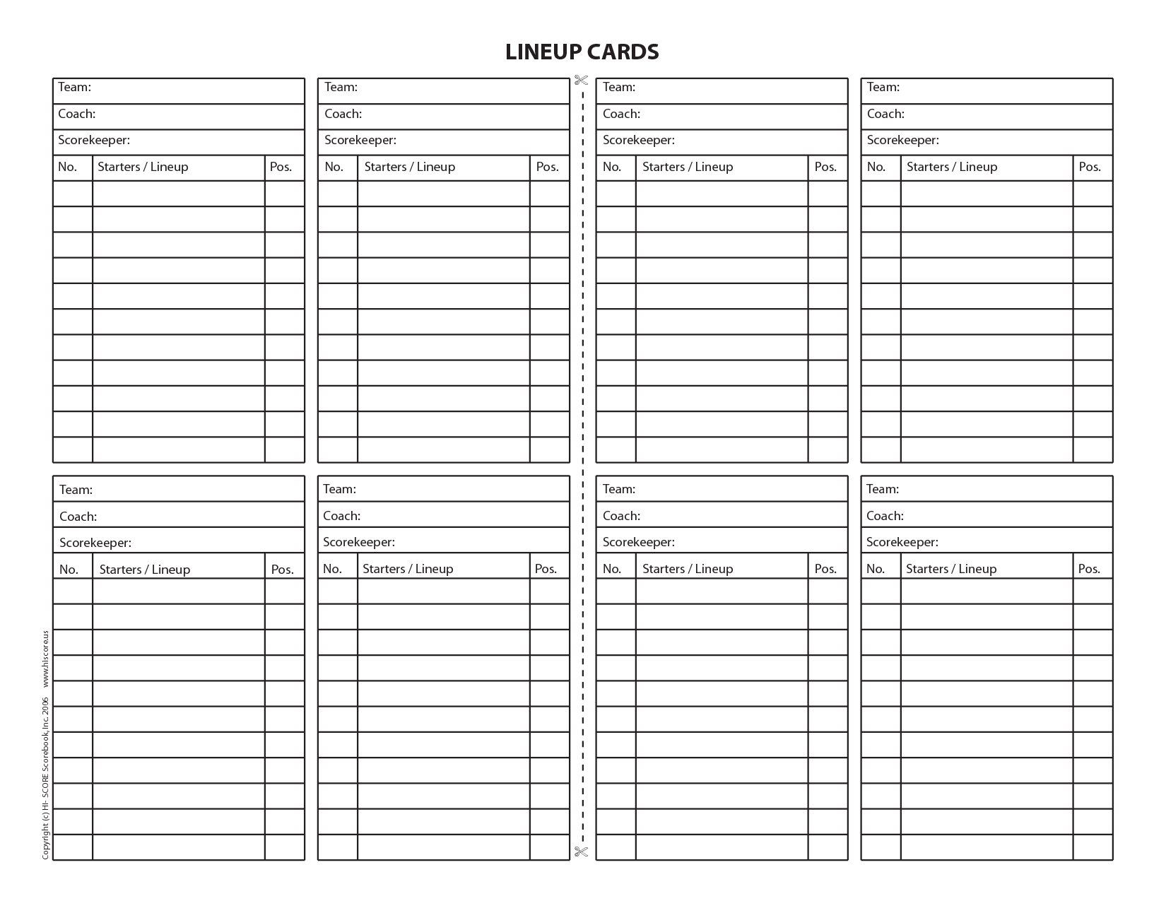 18 Useful Baseball Lineup Cards | Kittybabylove For Baseball Lineup Card Template