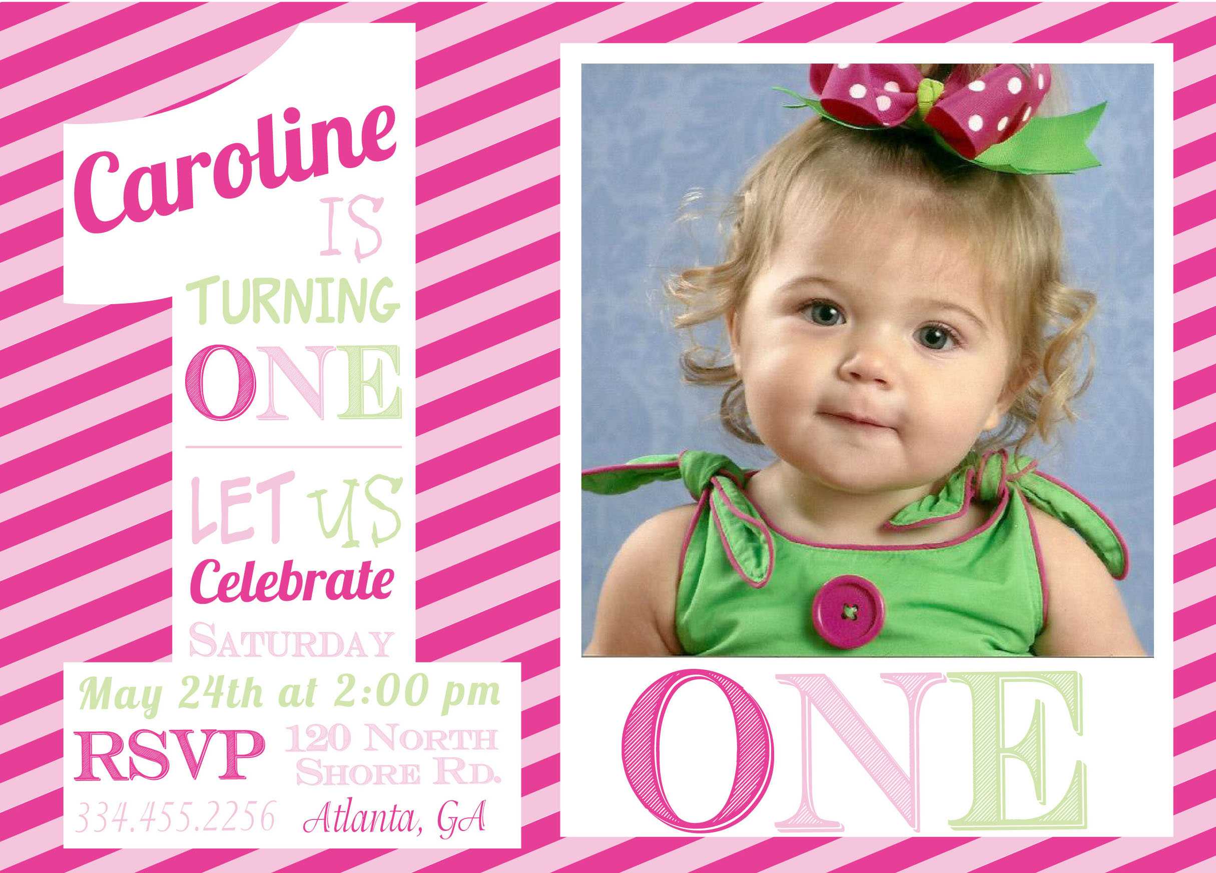1St Birthday Invitations Girl Free Template : First Birthday For First Birthday Invitation Card Template