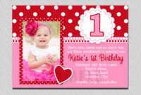 1St Birthday Invitations Girl Free Template : Valentines throughout First Birthday Invitation Card Template