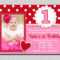1St Birthday Invitations Girl Free Template : Valentines throughout First Birthday Invitation Card Template