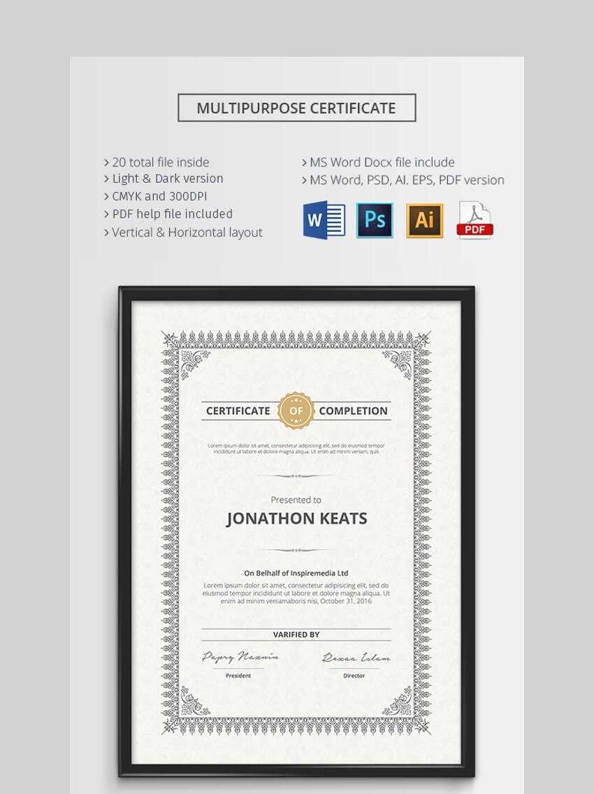 20 Best Free Microsoft Word Certificate Templates (Downloads Pertaining To No Certificate Templates Could Be Found