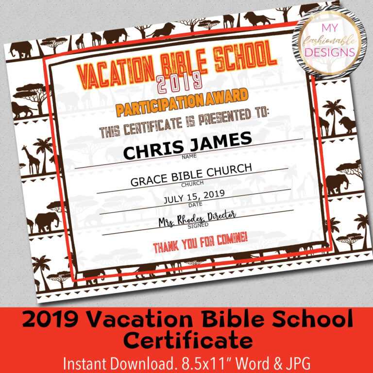 Vbs Get On Board Certificate Of Appreciation with Vbs Certificate ...