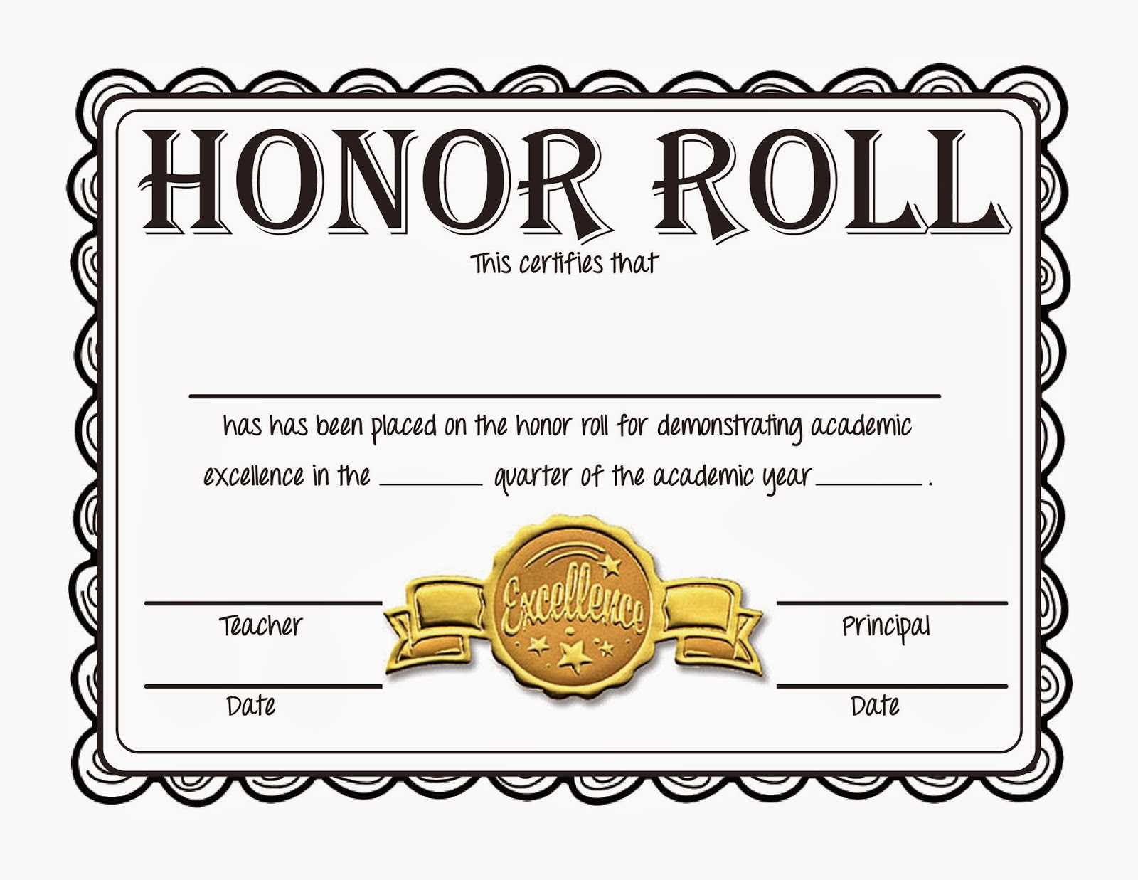 22 Certificate Template Clipart Honor Award Free Clip Art Throughout Honor Roll Certificate Template