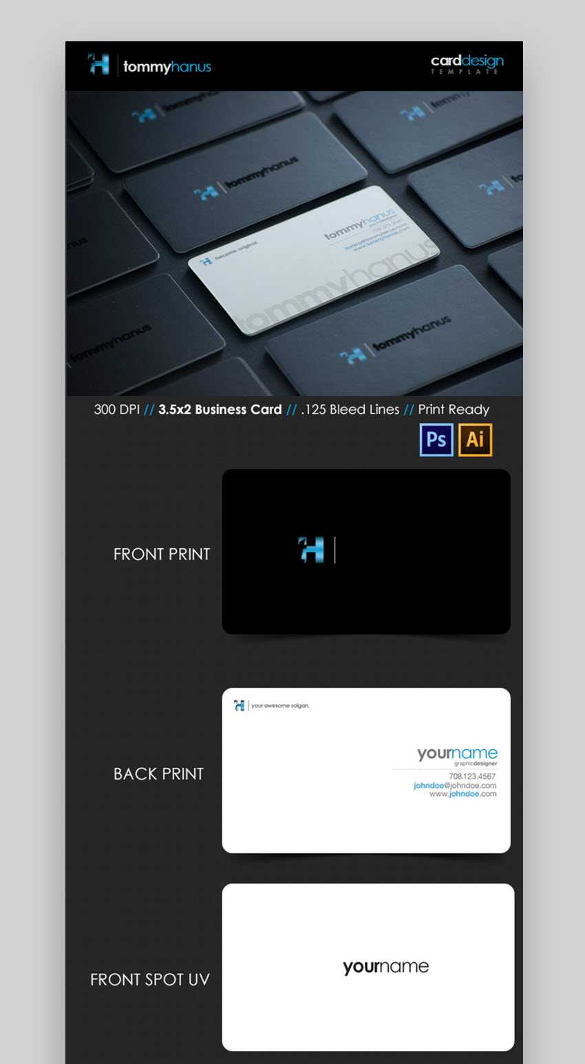 24 Premium Business Card Templates (In Photoshop Intended For Photoshop Business Card Template With Bleed