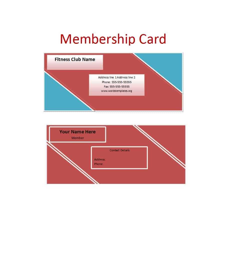 25 Cool Membership Card Templates & Designs (Ms Word) ᐅ For Template For Membership Cards