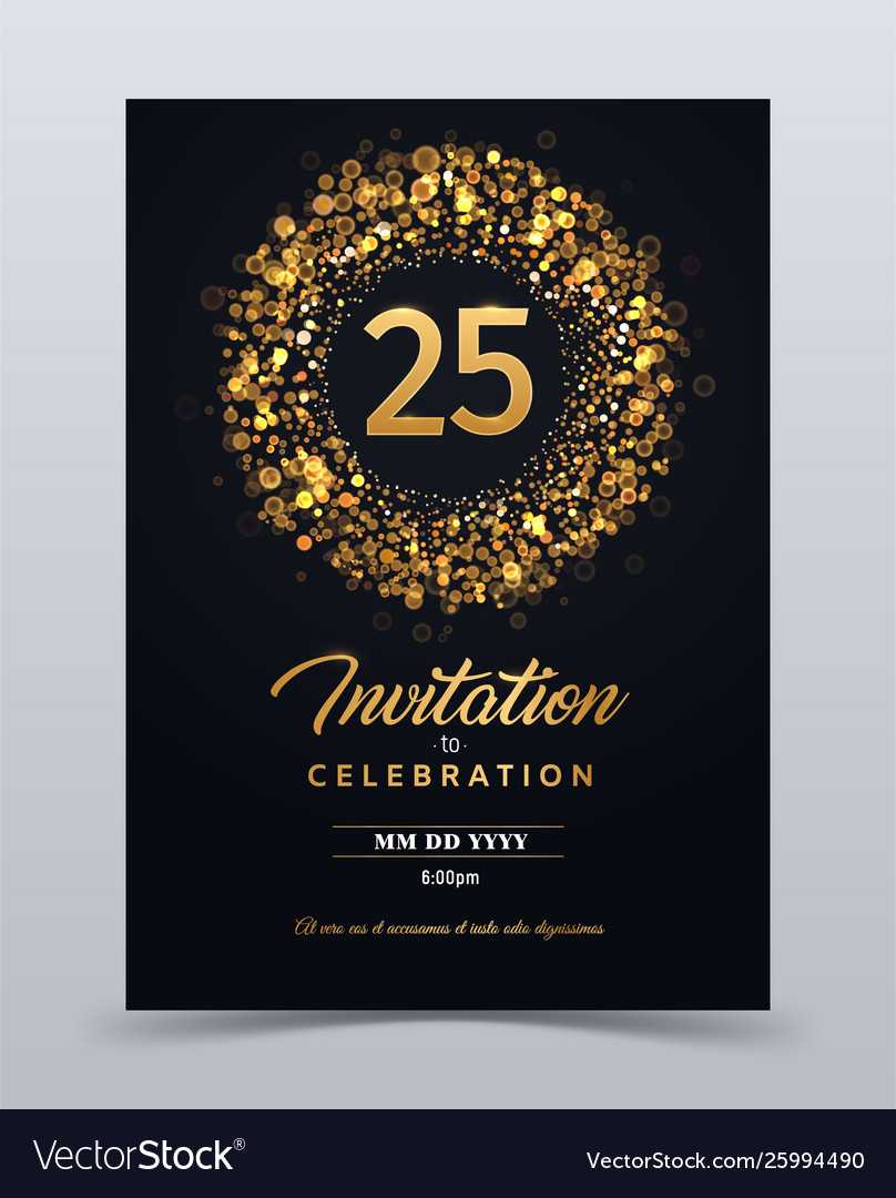 25 Years Anniversary Invitation Card Template With Template For Anniversary Card