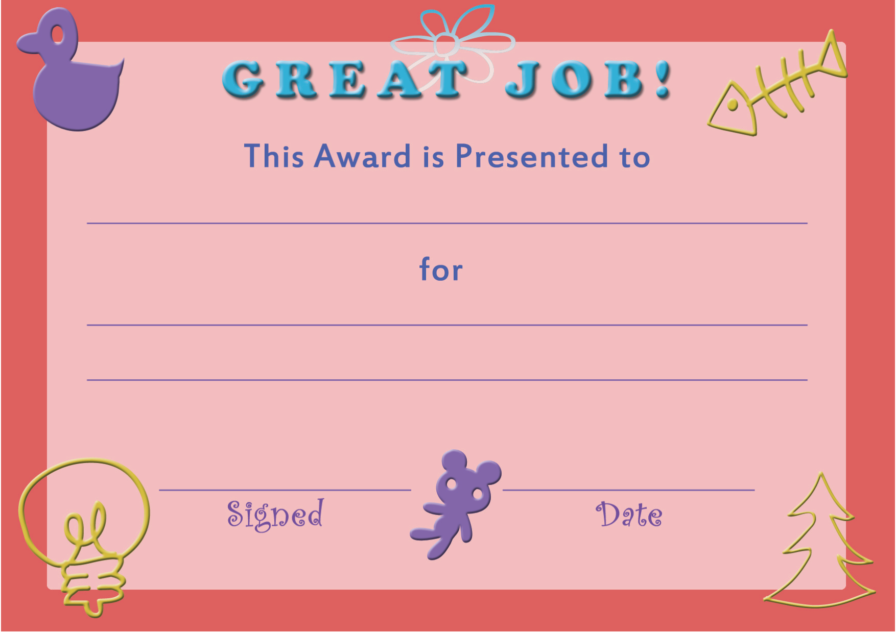 28+ [ Free Printable Certificate Templates For Kids With Certificate Of Achievement Template For Kids