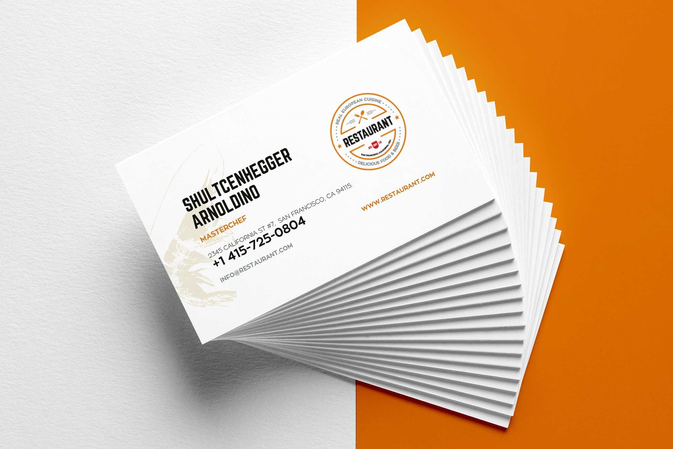 29+ Creative Restaurant Business Card Templates – Ai, Apple In Business Cards For Teachers Templates Free
