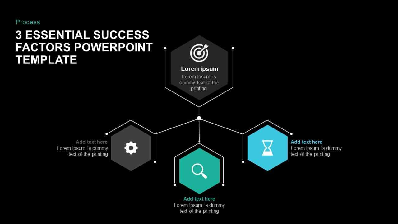 3 Essential Success Factors Powerpoint Template, Ppt Slides For Biography Powerpoint Template