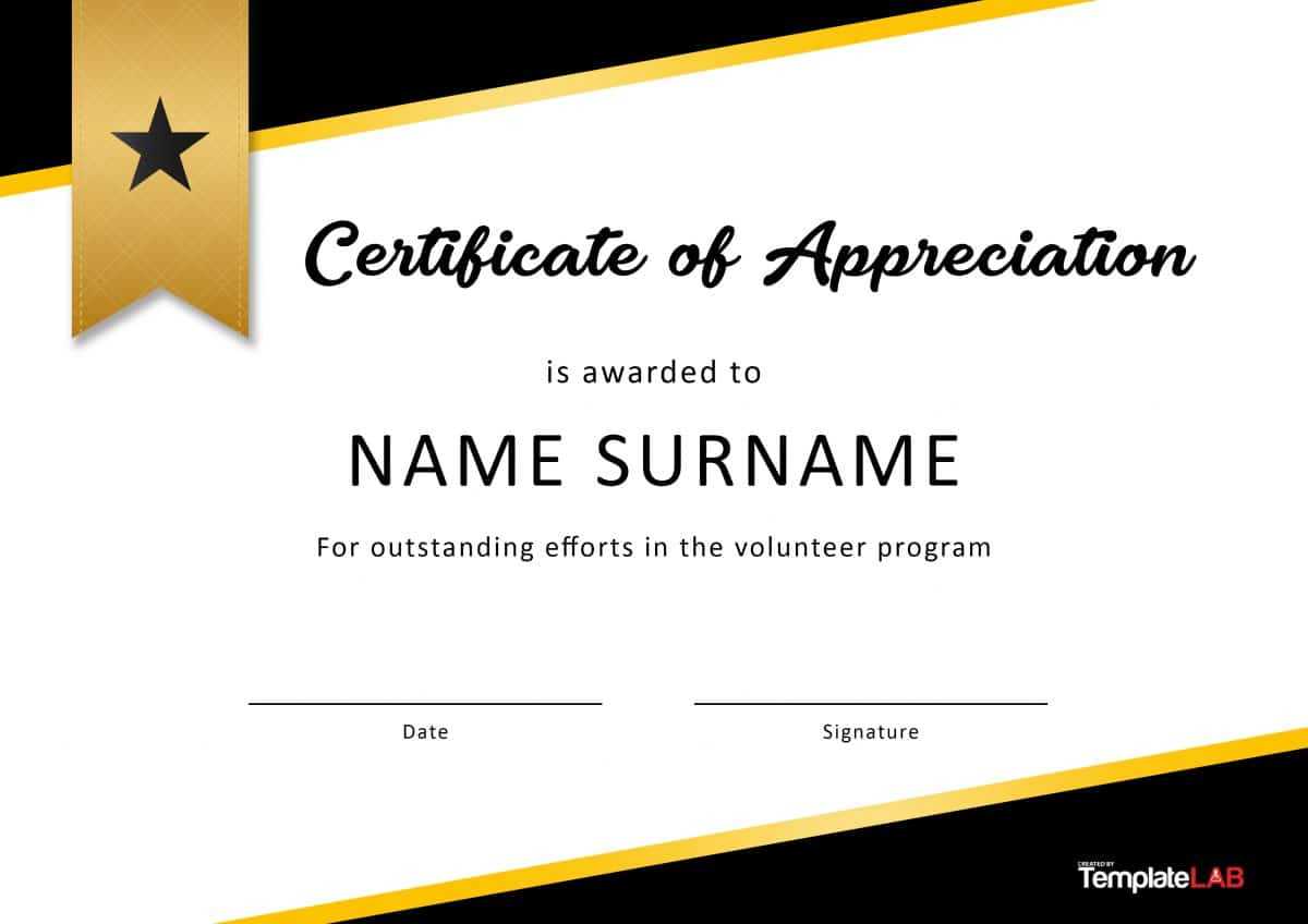 30 Free Certificate Of Appreciation Templates And Letters For Best Performance Certificate Template