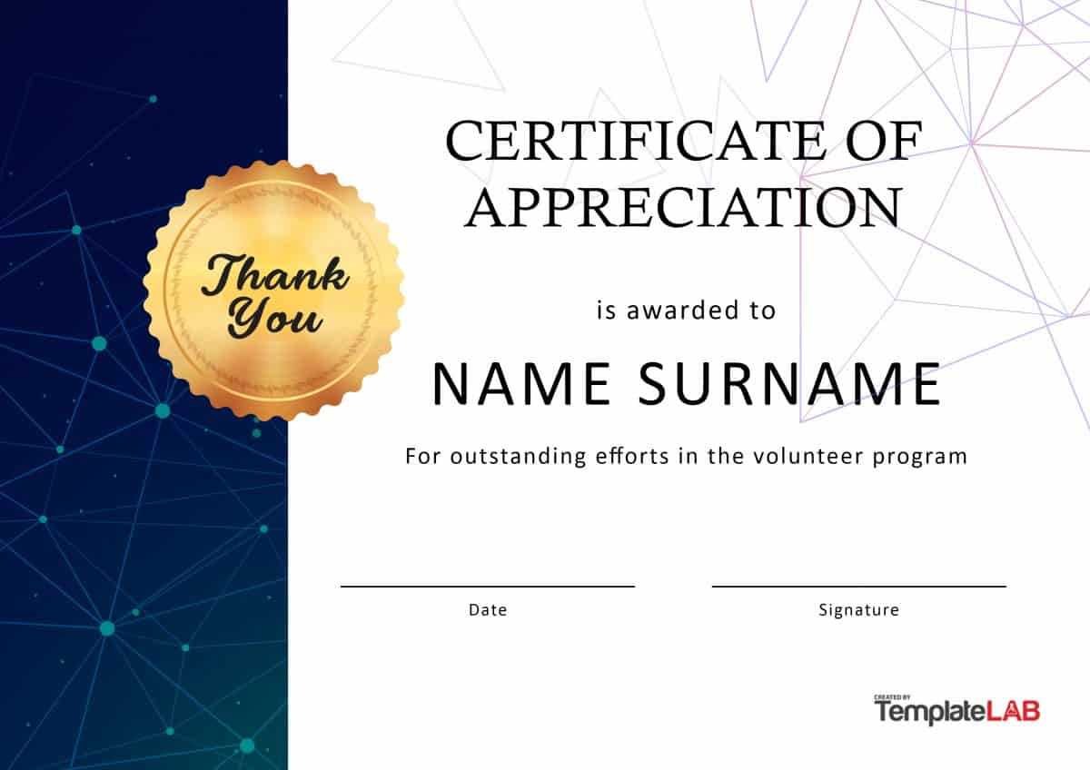 30 Free Certificate Of Appreciation Templates And Letters For In Appreciation Certificate Templates