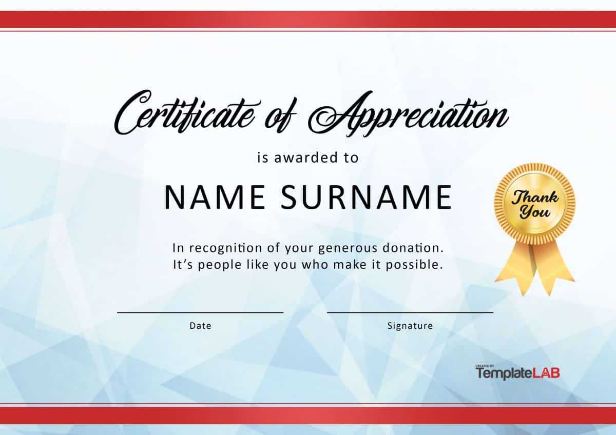 30 Free Certificate Of Appreciation Templates And Letters For Thanks Certificate Template