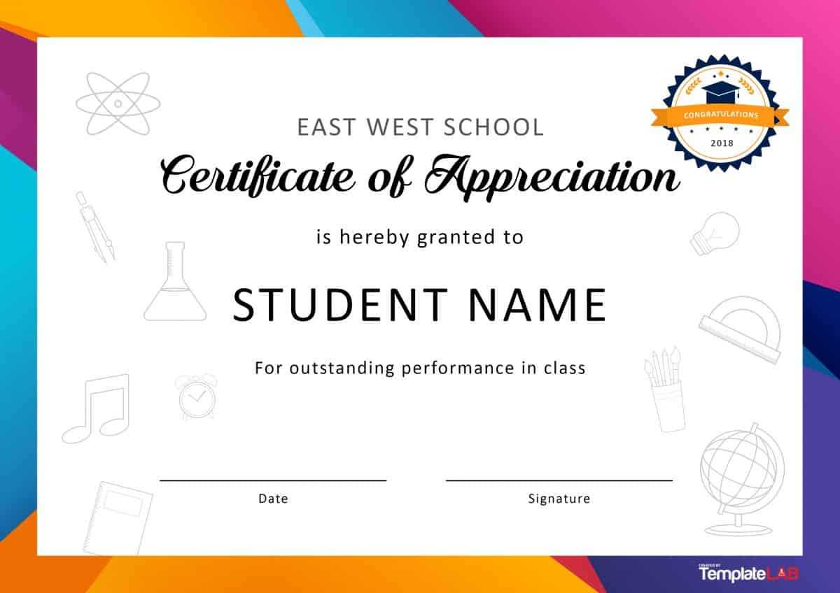 30 Free Certificate Of Appreciation Templates And Letters In Free Printable Certificate Templates For Kids