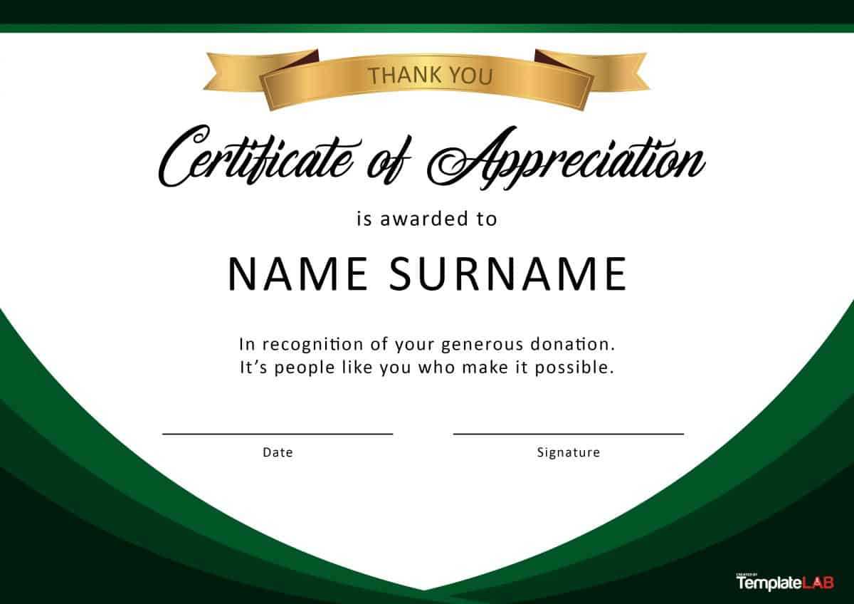 30 Free Certificate Of Appreciation Templates And Letters In Free Template For Certificate Of Recognition