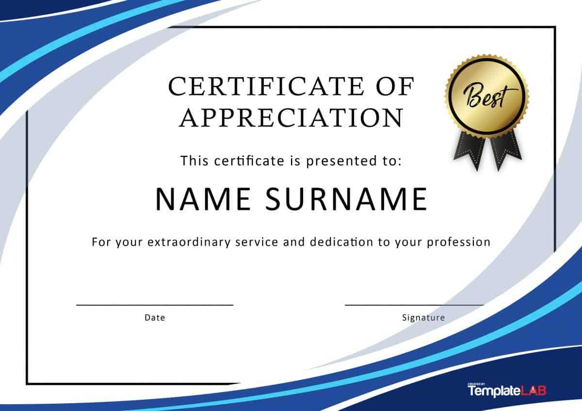 30 Free Certificate Of Appreciation Templates And Letters In In Appreciation Certificate Templates