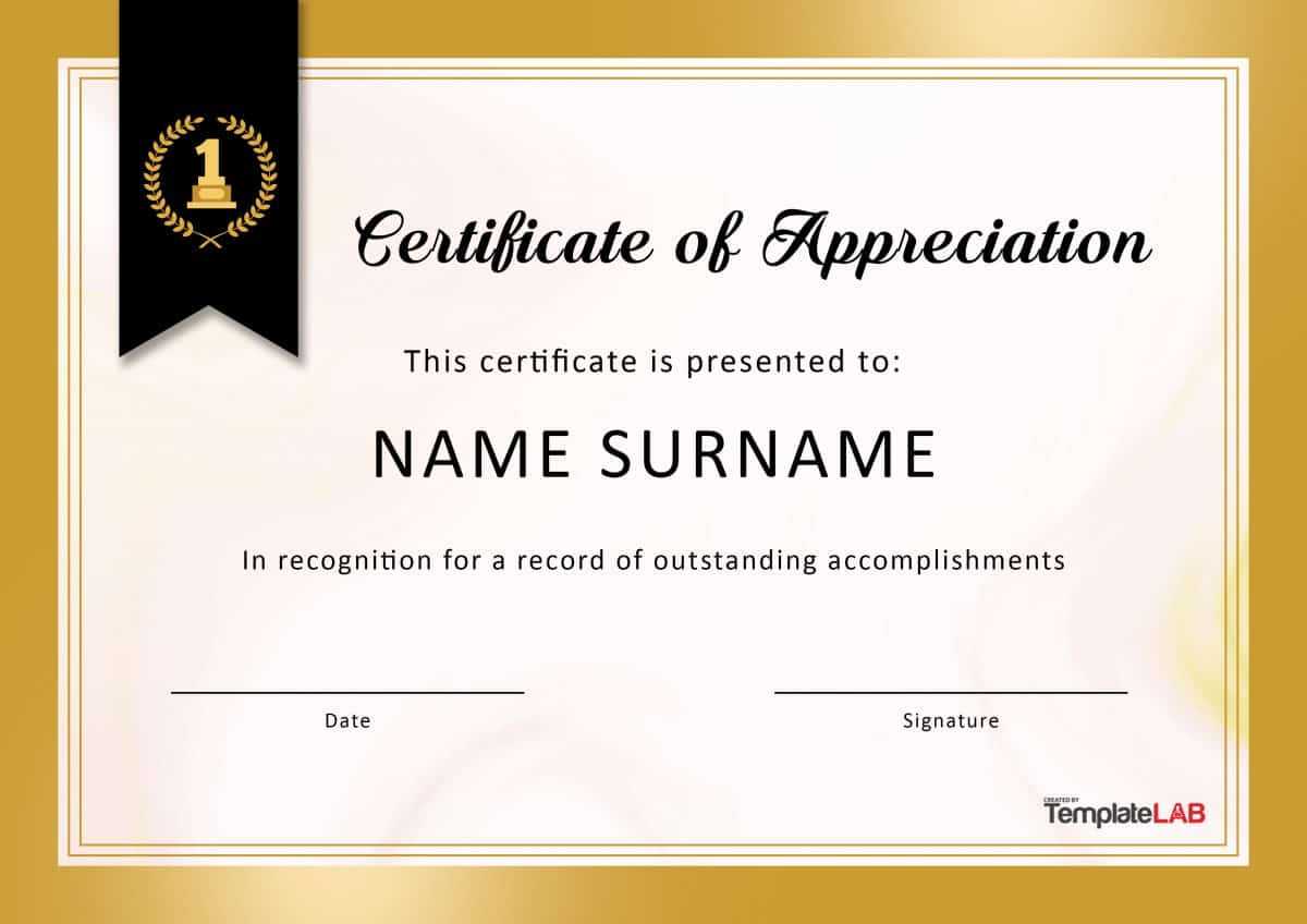 30 Free Certificate Of Appreciation Templates And Letters Inside Certificate Of Service Template Free