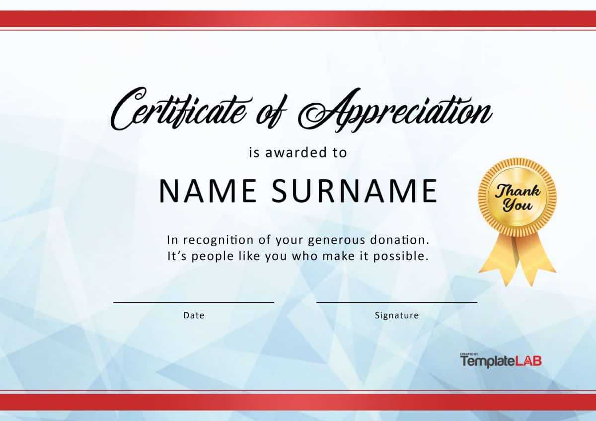 30 Free Certificate Of Appreciation Templates And Letters Intended For Certificate Of Recognition Word Template
