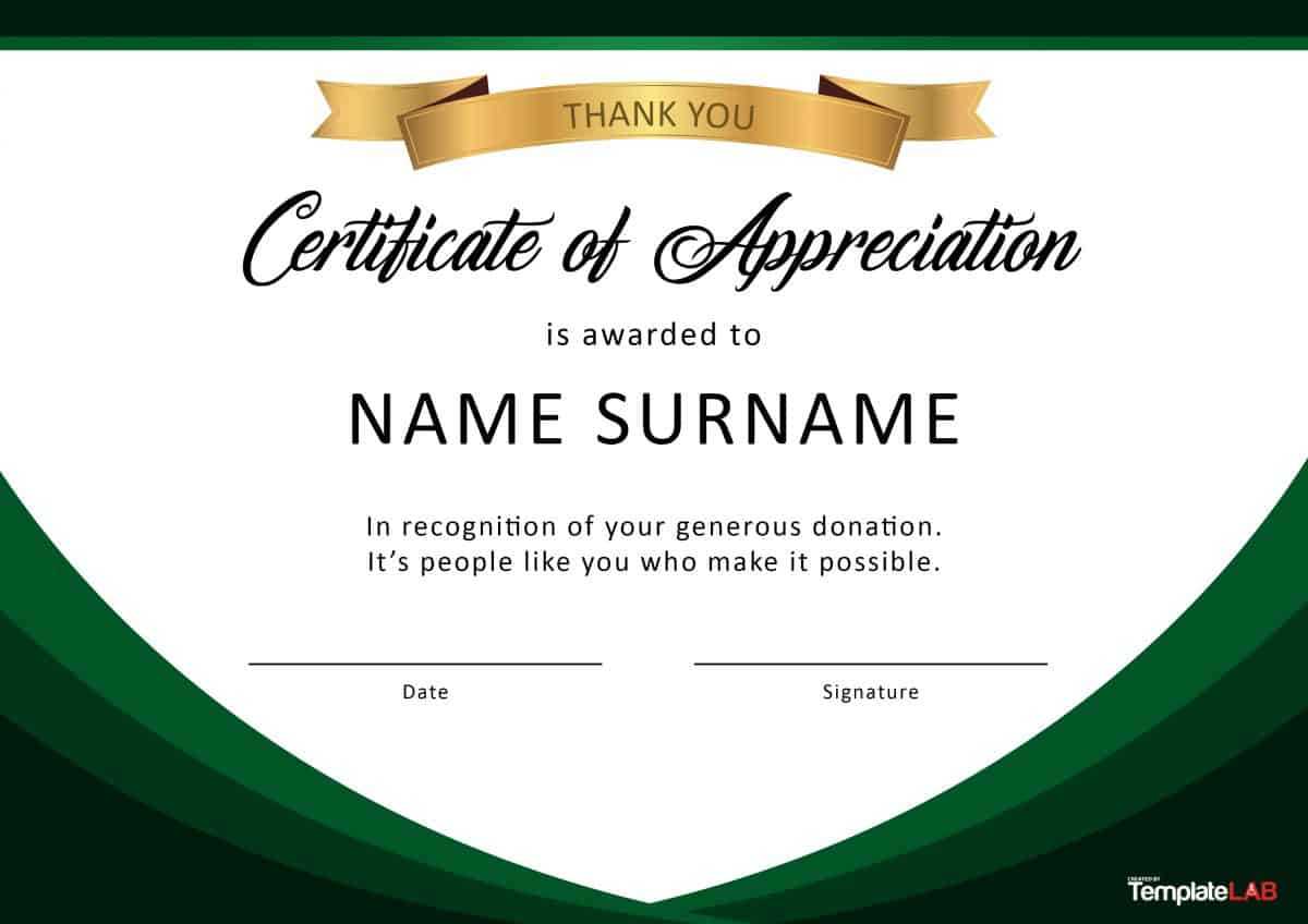 30 Free Certificate Of Appreciation Templates And Letters Throughout Printable Certificate Of Recognition Templates Free