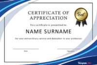 30 Free Certificate Of Appreciation Templates And Letters with Certificate Of Recognition Word Template
