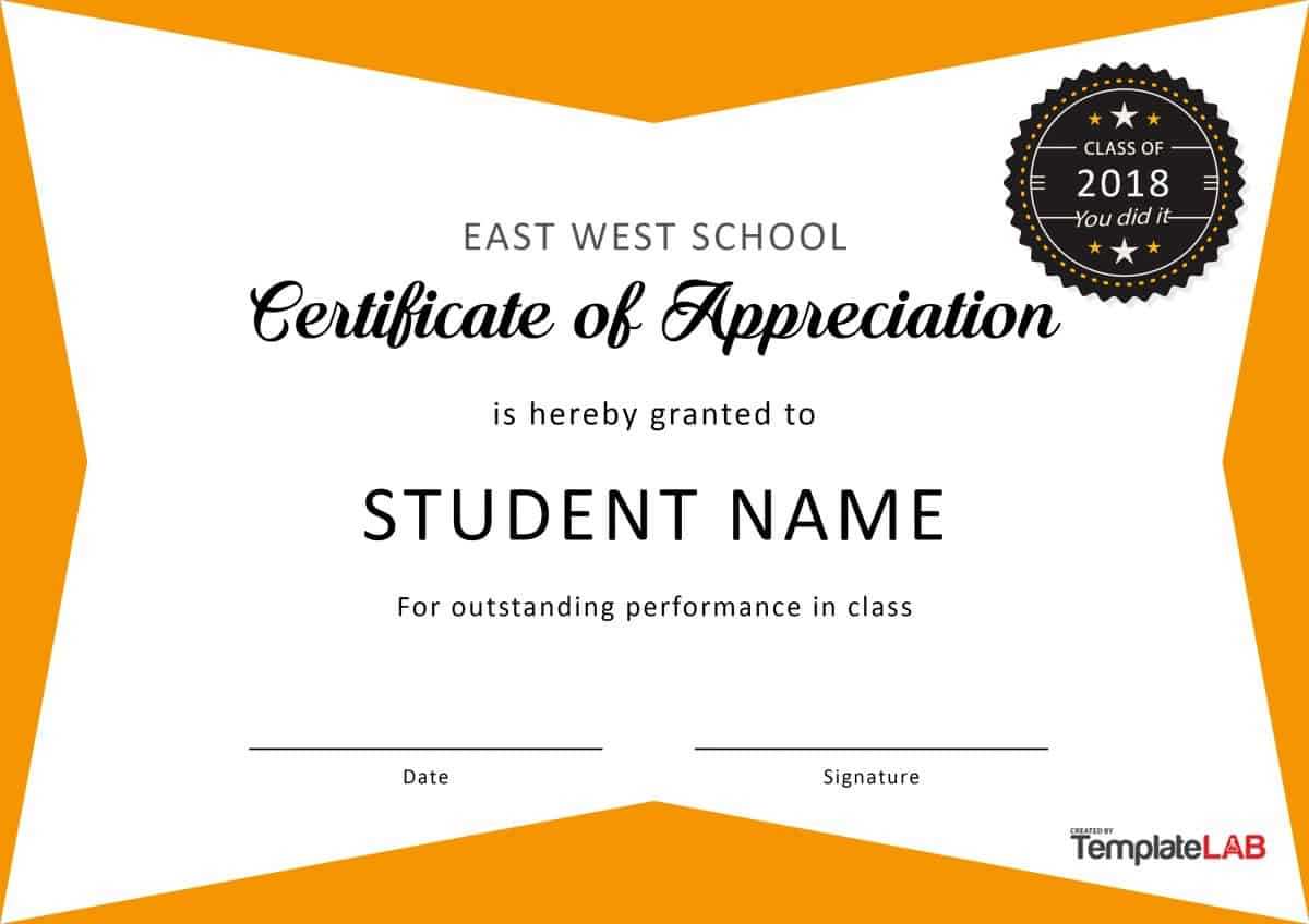 30 Free Certificate Of Appreciation Templates And Letters With Regard To Best Teacher Certificate Templates Free