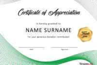 30 Free Certificate Of Appreciation Templates And Letters within Certificate Of Appearance Template