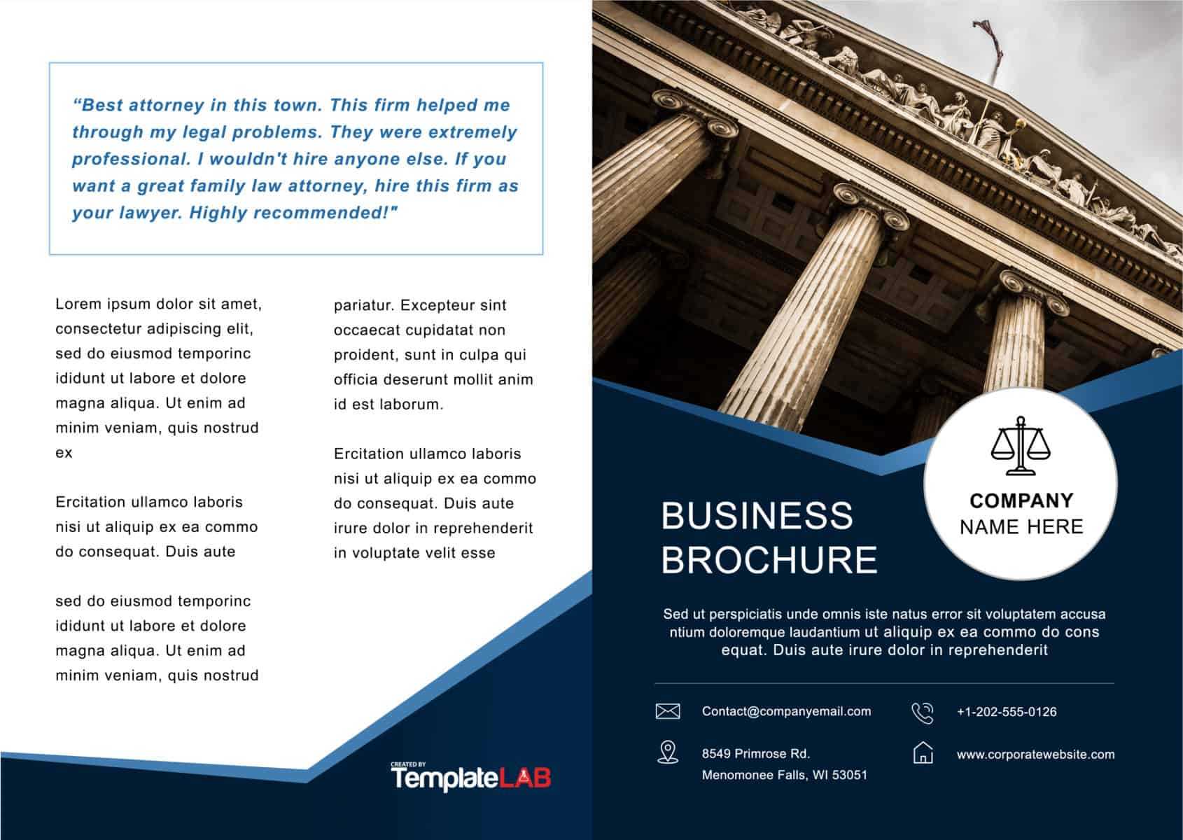 33 Free Brochure Templates (Word + Pdf) ᐅ Template Lab In 2 Fold Brochure Template Free