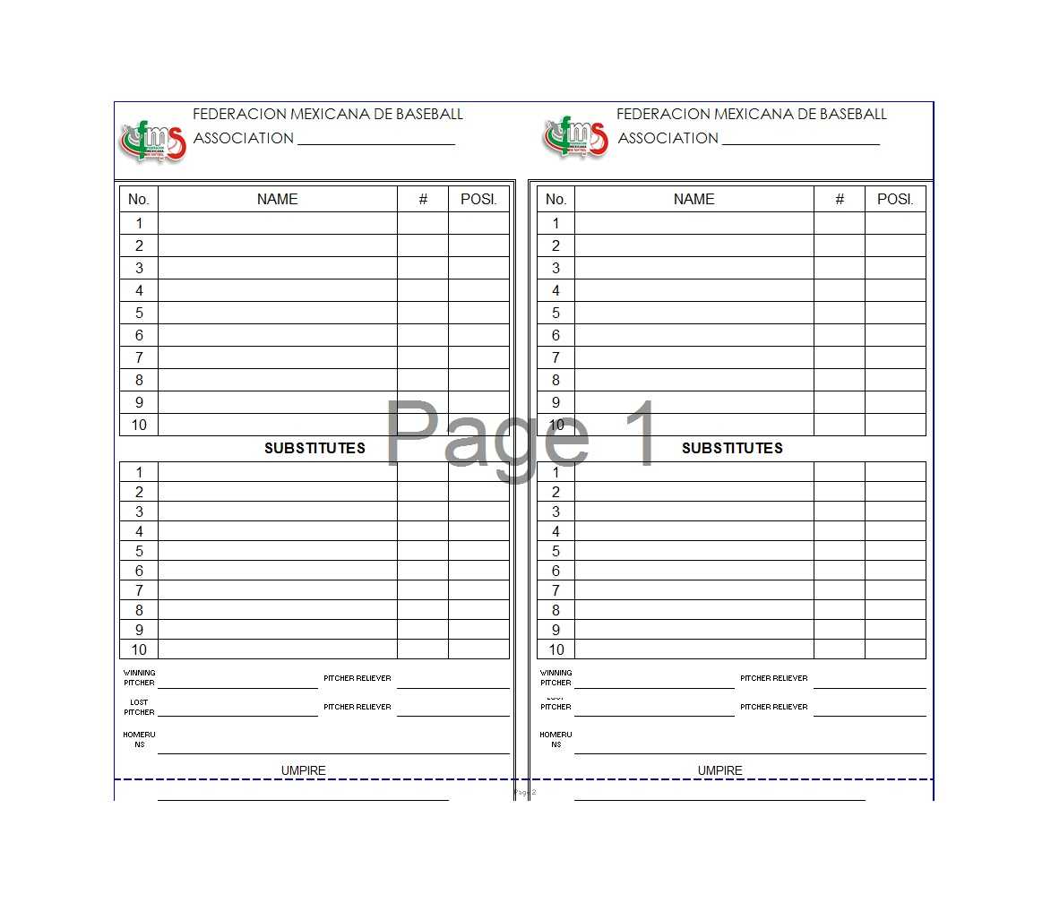 33 Printable Baseball Lineup Templates [Free Download] ᐅ Inside Free Baseball Lineup Card Template
