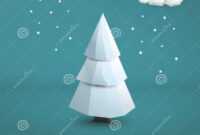 3D Low Poly Christmas Tree Card Template Stock Illustration with 3D Christmas Tree Card Template