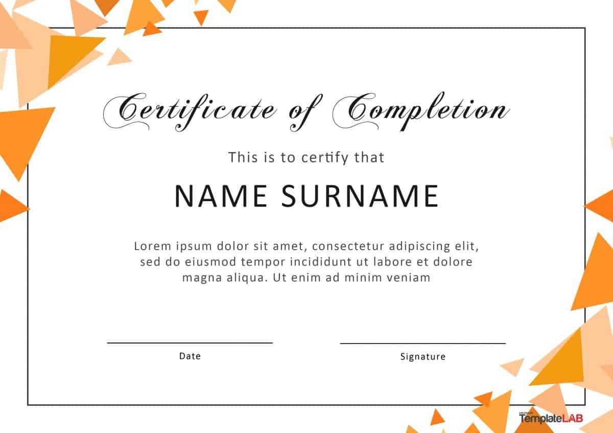 40 Fantastic Certificate Of Completion Templates [Word For Certificate Template For Project Completion