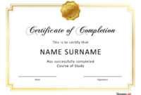 40 Fantastic Certificate Of Completion Templates [Word in Certificate Of Completion Template Word