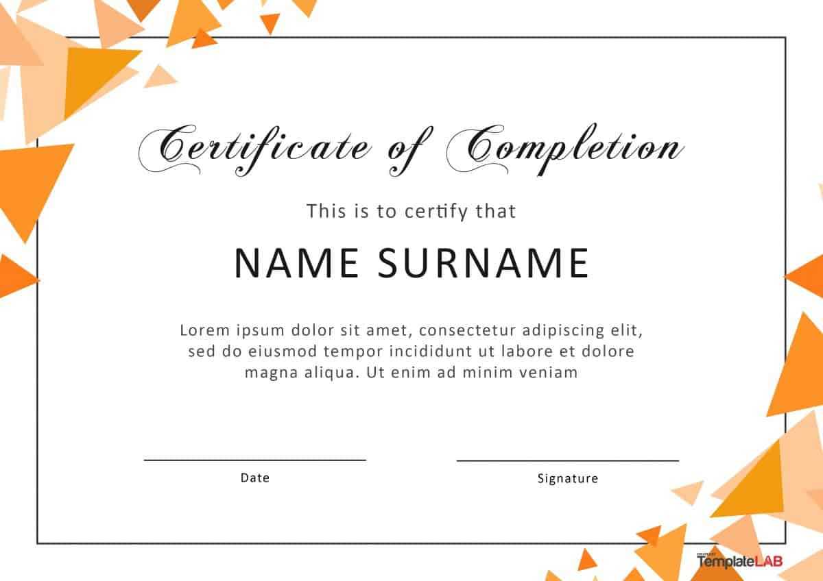 40 Fantastic Certificate Of Completion Templates [Word In Certificate Of Completion Word Template