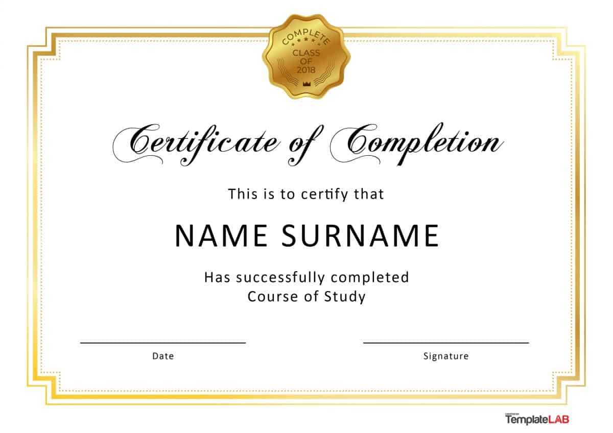40 Fantastic Certificate Of Completion Templates [Word Intended For Certificate Of Participation Template Doc