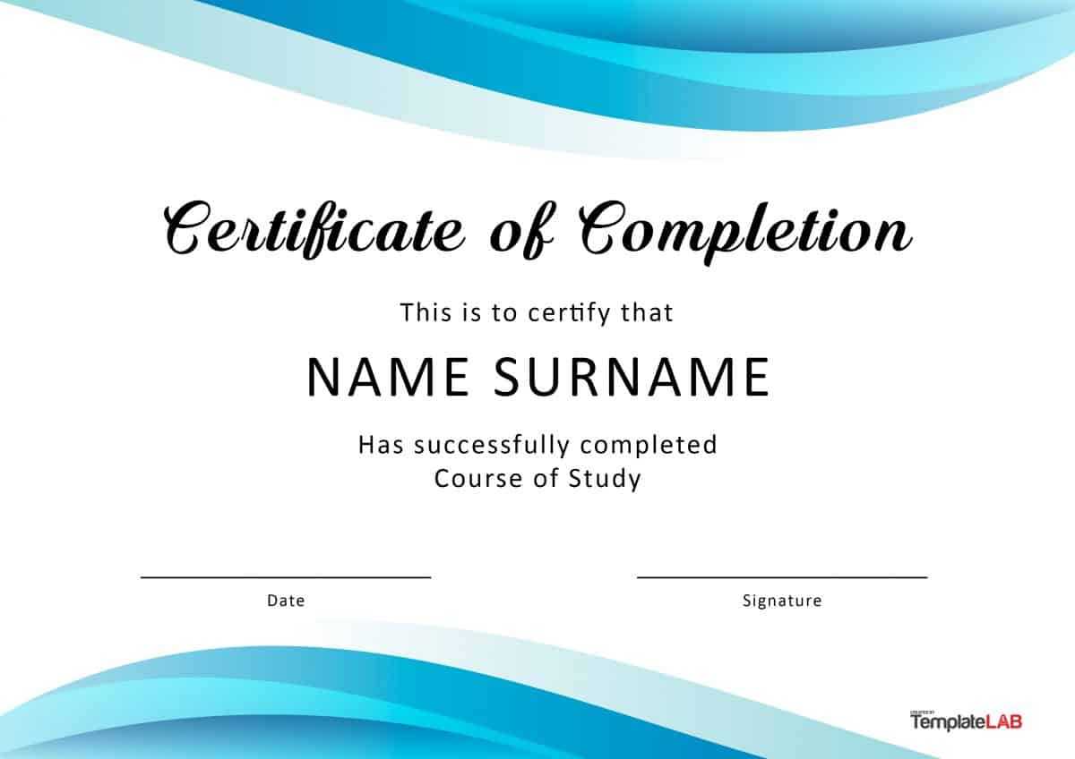 40 Fantastic Certificate Of Completion Templates [Word With Certificate Of Completion Free Template Word