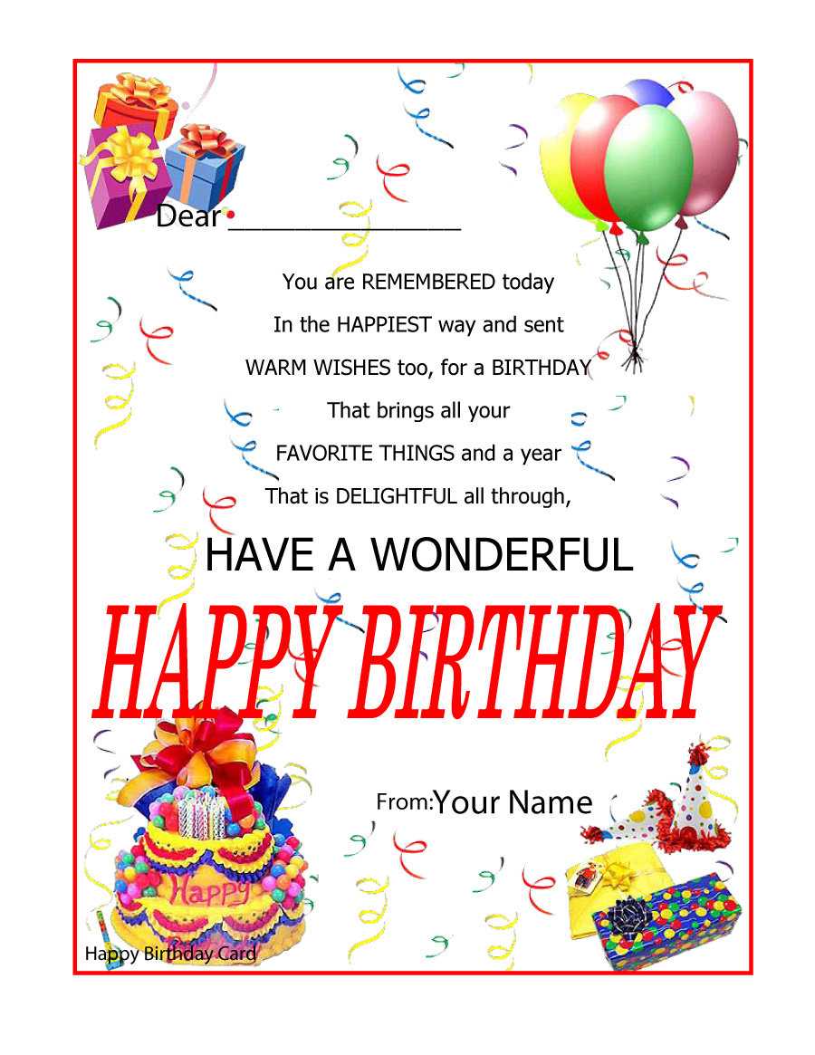 40+ Free Birthday Card Templates ᐅ Template Lab With Birthday Card Template Microsoft Word
