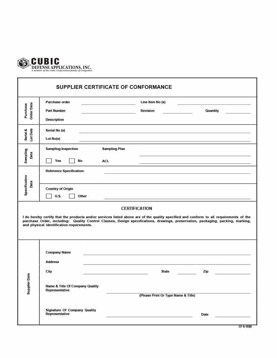 40 Free Certificate Of Conformance Templates & Forms ᐅ For Certificate Of Origin For A Vehicle Template