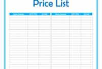 40 Free Price List Templates (Price Sheet Templates) ᐅ for Rate Card Template Word