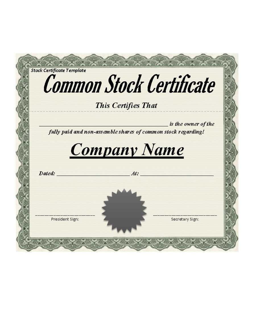 40+ Free Stock Certificate Templates (Word, Pdf) ᐅ Template Lab Regarding Shareholding Certificate Template