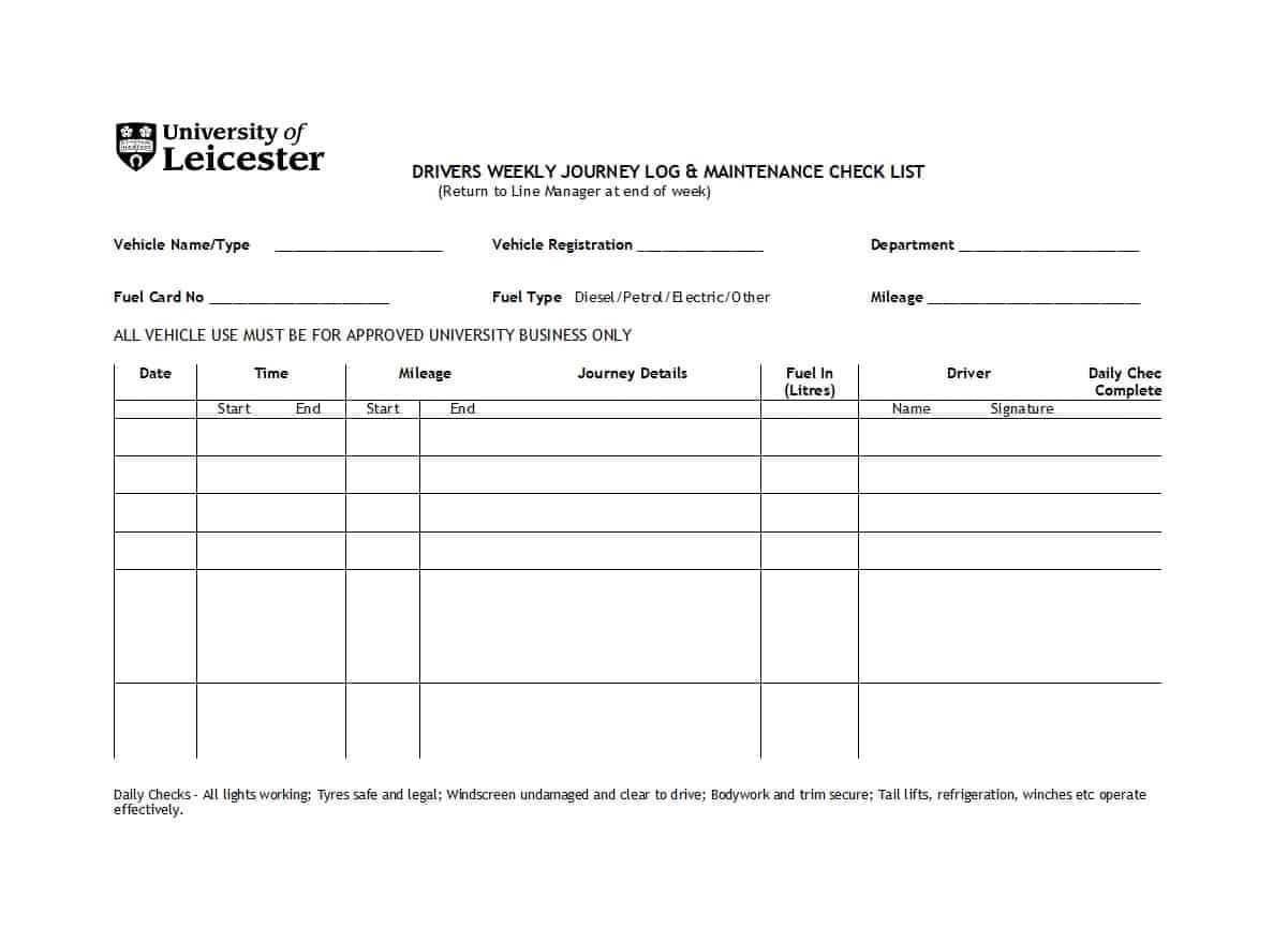 40 Printable Vehicle Maintenance Log Templates ᐅ Template Lab Pertaining To Mechanics Job Card Template